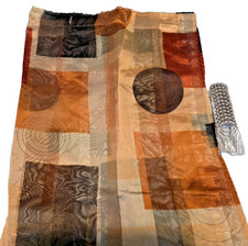 Modern Geometric Sheer Fabric Shower Curtain 72x72 w/Hooks