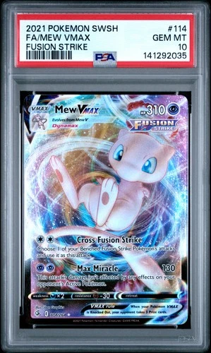 2021 Pokemon Sword & Shield Fusion Strike #114 Fa/Mew Vmax Fusion Strike PSA 10