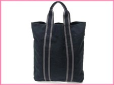 Borsa Hermes Fourre-Tout Cabas nera vintage usata lusso di fascia alta t10834s