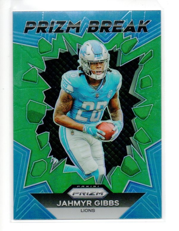 2023 Prizm Prizm Break Prizm Jahmyr Gibbs Lions Rookie RC Green Wave LIONS
