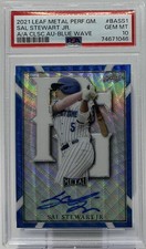 Sal Stewart Rookie Auto PSA 10-2021 Leaf Perfect Game All-American Blue Wave /10