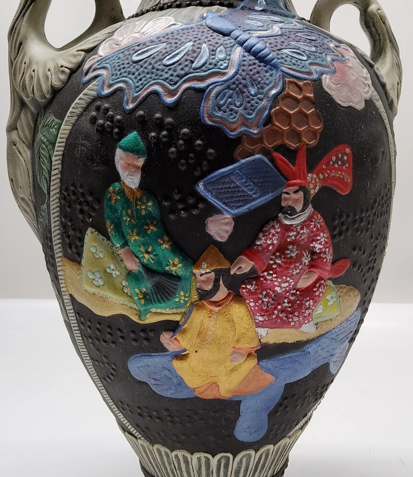 Antique Chinese Style Vase Hand Decorated Vintage 1970 Clifford 17.5" - Image 4 of 4