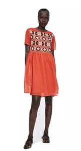 zara embroidered mesh dress