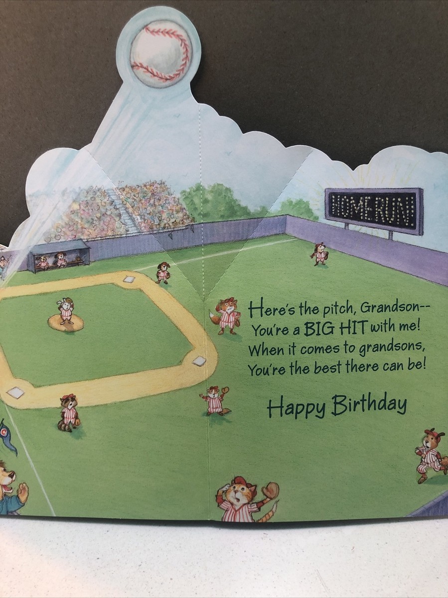 Happy Birthday Greeting Card “For You Grandson ” Baseball