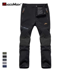 Men's Winter Thick Fleece Pants Waterpoof  Ski Snow Thermal Outdoor Hiking Pants
