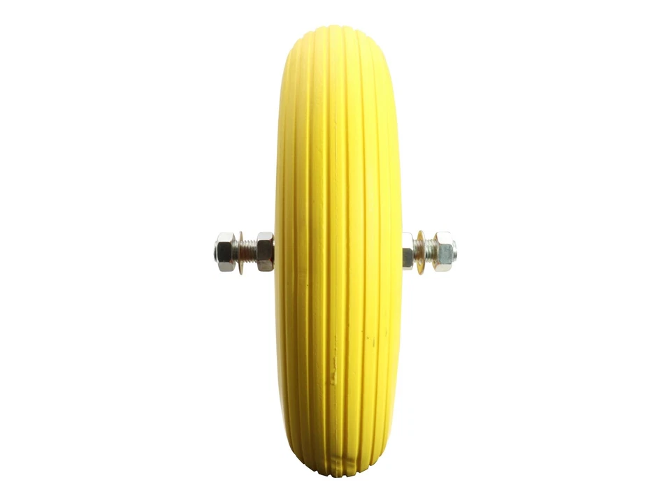 Schubkarren PU Rad 380x90mm (3.50-8) Vollgummi Reifen Stahlfelge & Steckachse - Bild 4 von 4