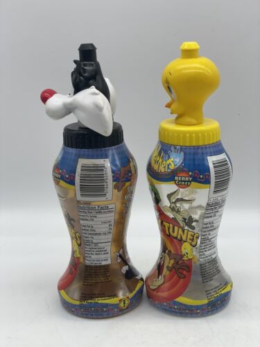 Bauchscheiben 2 Looney Tunes Tweety Sylvester Sammlerstück Trinkflaschen LEER - Bild 2 von 8