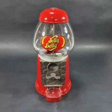 Jelly Belly Candy Dispenser, Coin oper, Glass globe, Metal base,Vintage,Preowned