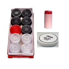 Transparent Crystal Carrom Coins With Striker Powder