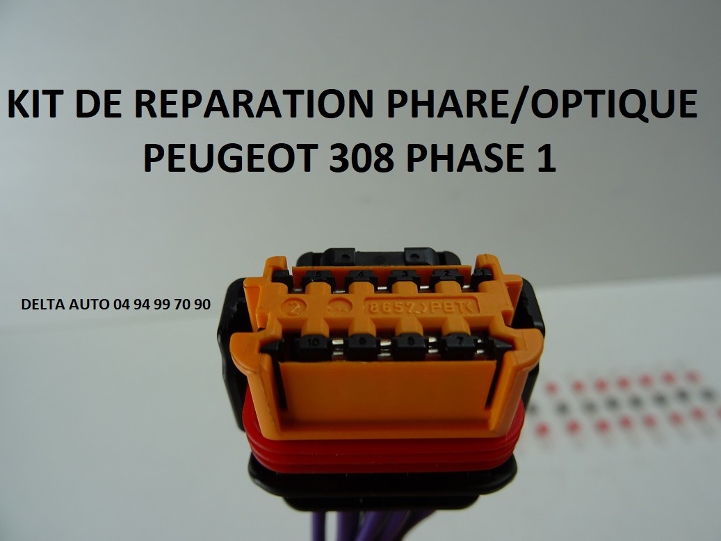 Kit De Réparation Connecteur Phare Pour Peugeot 308 Phase 1 (Berline Et SW) - 10 Broches, Neuf