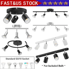 1/2/4/6 Way LED Track Lighting Kit, Flush Mount Ceiling Spot Light Fixture GU10