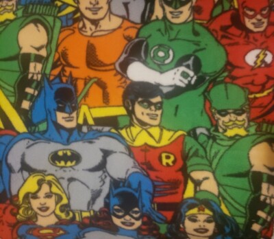 2 Yards Fabric 23400517AJAS Camelot Fabrics - DC Comics Characters - 5x7 Feet 