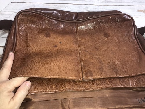 Vintage Wilson Leather Distressed Brown Messenger Bag Briefcase Unisex Mens - Picture 5 of 10