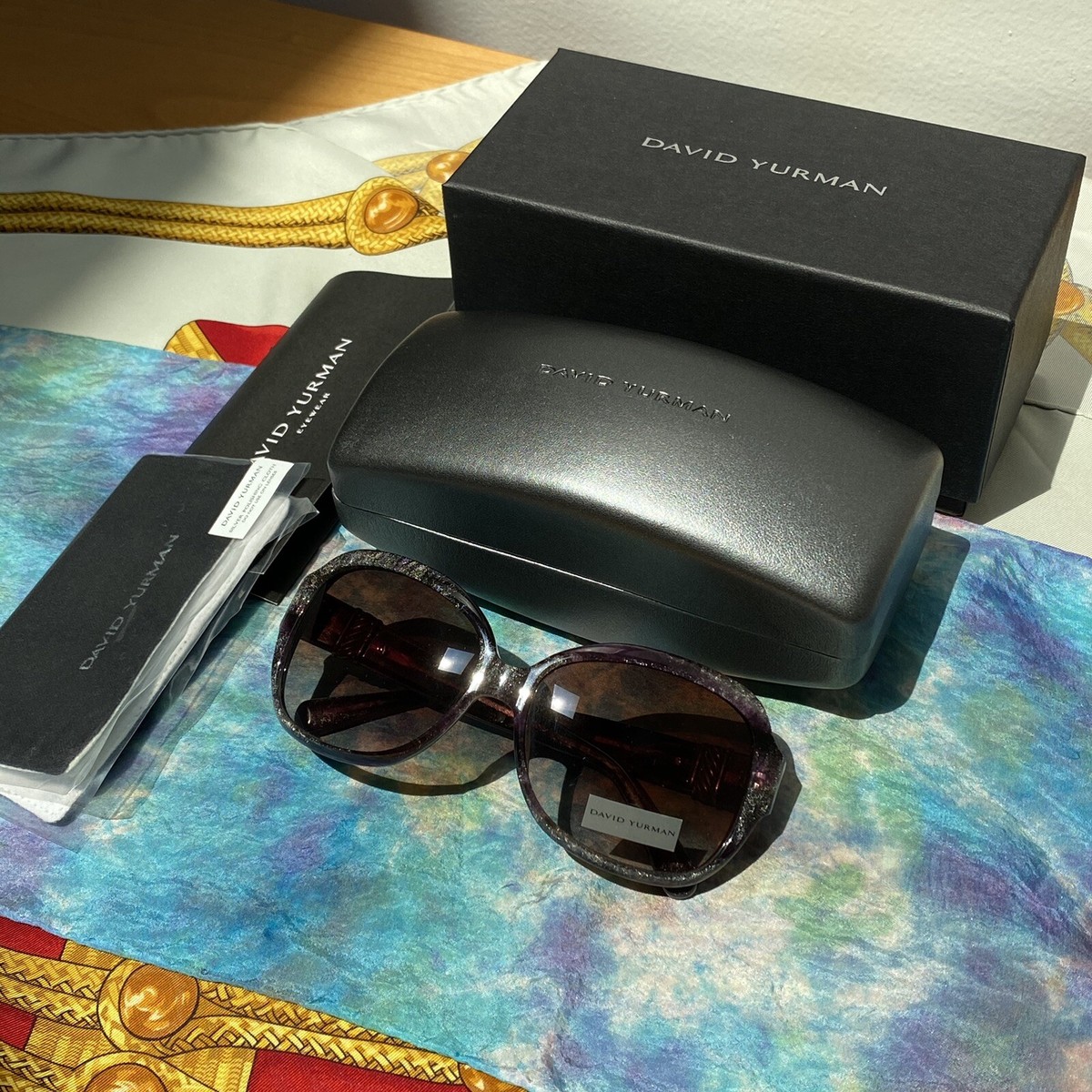 New David Yurman DY046 Purple Silver Round Sunglasses | eBay display picture 2