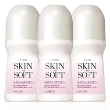 x3 * AVON * Skin So Soft - N' Sensual * Roll-On Deodorant * Women's * Lot of 3