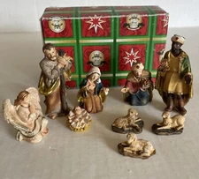Vtg Miro Nativity Small Christmas Collectors Edition Jesus Holy Family 9 Pieces