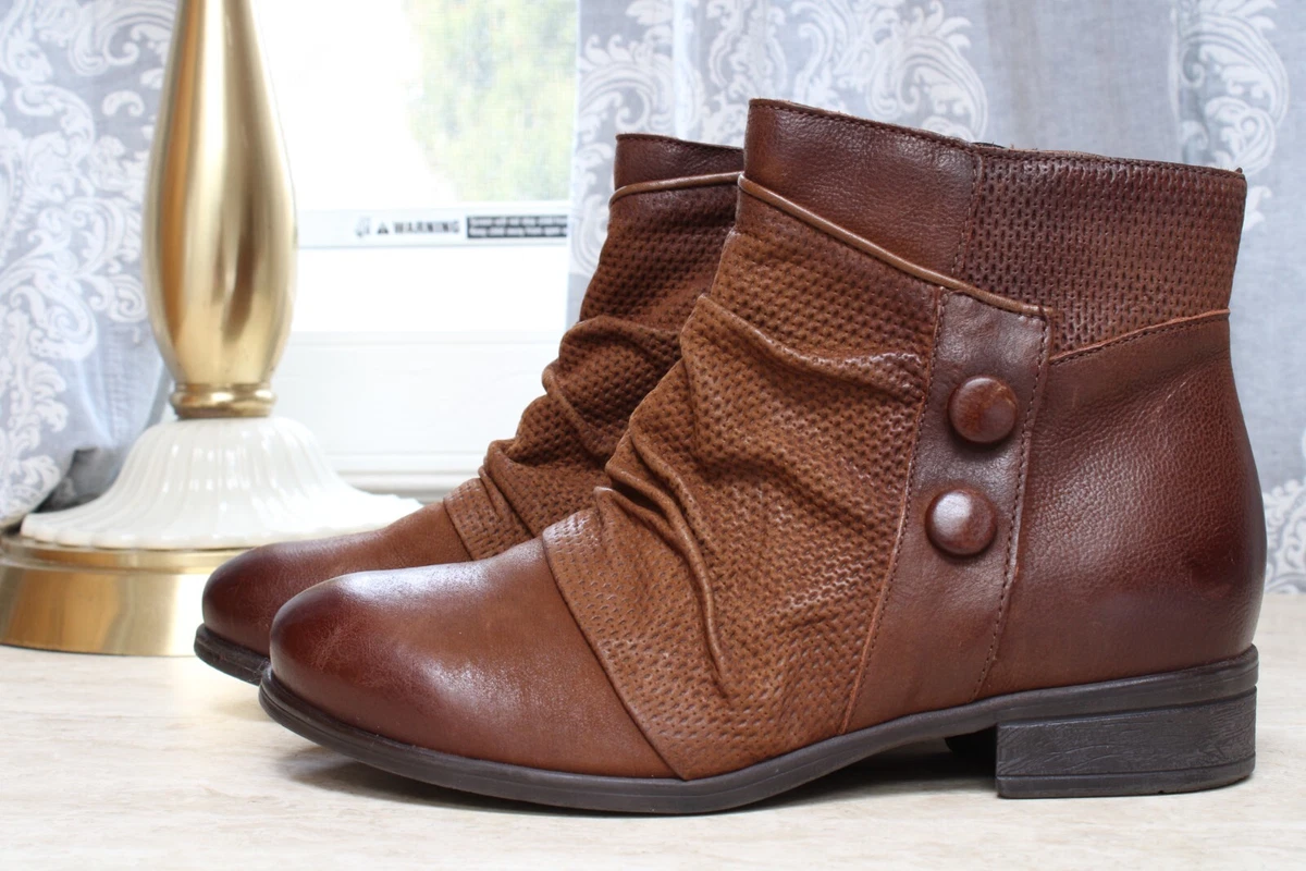 Wide width leather booties sales