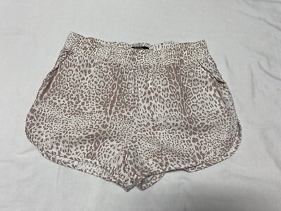 Rewash Brand White Blush Cheetah Pattern Front And Back Pockets Linen Blend (f)
