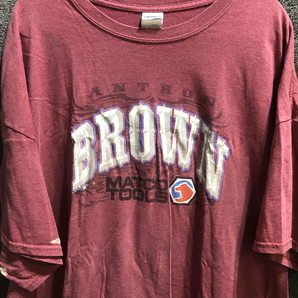 Camiseta Antron Marrón Para Hombres 3XL Roja NHRA Drag Racing Matco Tools Toyota Foto 3 de 4