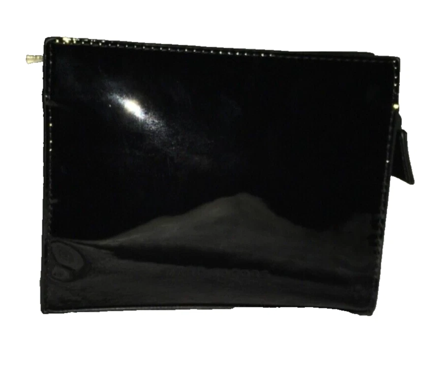 Marc Jacobs Black Patent Makeup Bag Cosmetic Pouch Case Travel Organizer New - Image 3 of 4