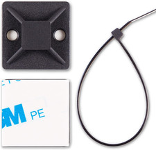 Cable Tie Mounts, Adhesive-Backed, 1 Inch, for Cable Management, Cable Tie Anch