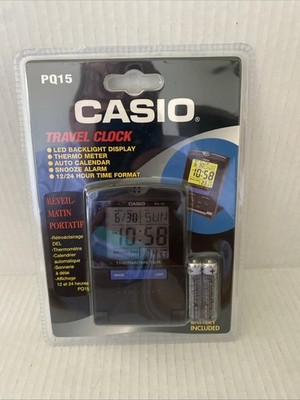 Casio Travel Clock PQ15 DQ-750 Temperature Auto Calendar LED - New