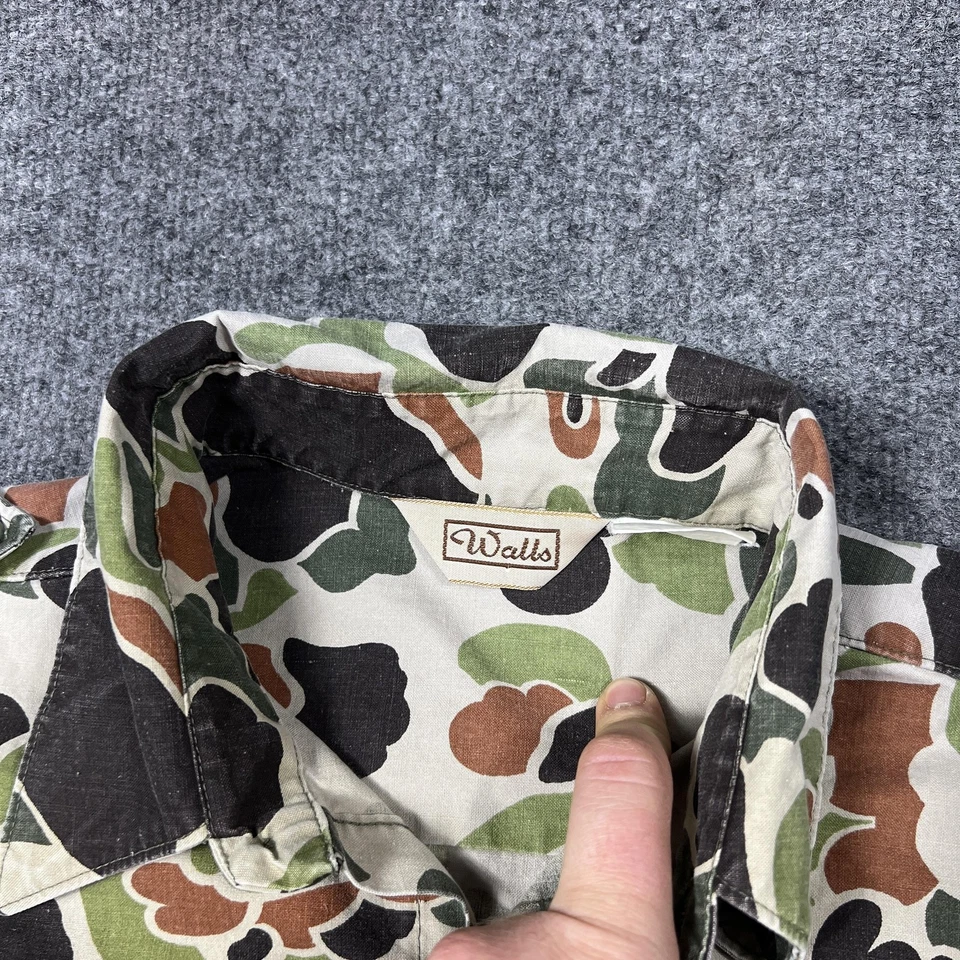 Camisa de pared para hombre grande camuflada manga larga botón de caza frontal aire libre ropa de trabajo Foto 4 de 4