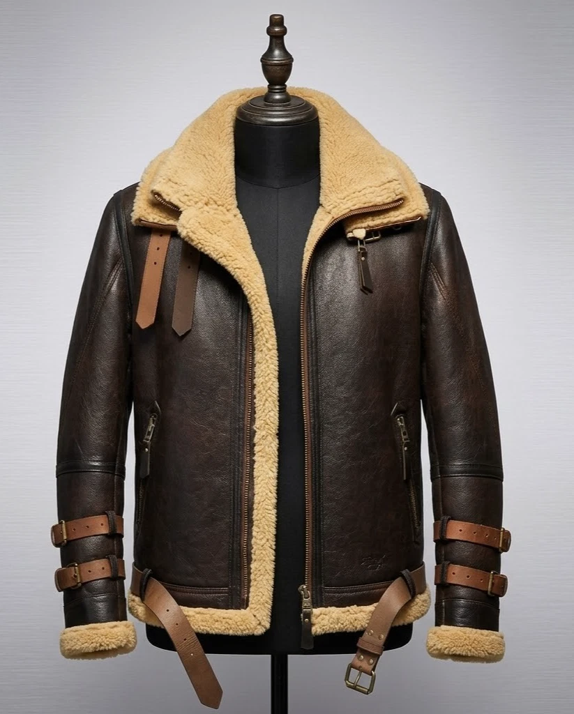 SHEARLING AVIATOR MEN'S B3 BOMBER SHEEPSKIN LEATHER JACKET RAF STYLE FLIGHT COAT
Opens in a new wind