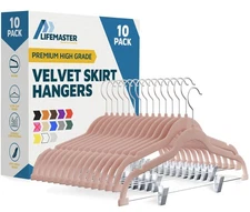 Velvet Pants Hangers – with Adjustable Clips, 360 Degree Swivel Hook, and Non...