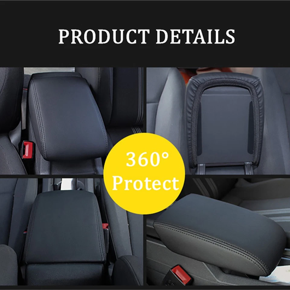 Console Armrest Cover Microfiber Leather Black Fit For Toyota Camry 2012-2017 - image 4 of 4