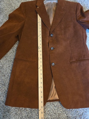 Vtg Thomas Stuart for Alexanders Men's Faux Suede Western Suit Jacket Size 36R - Picture 13 of 18