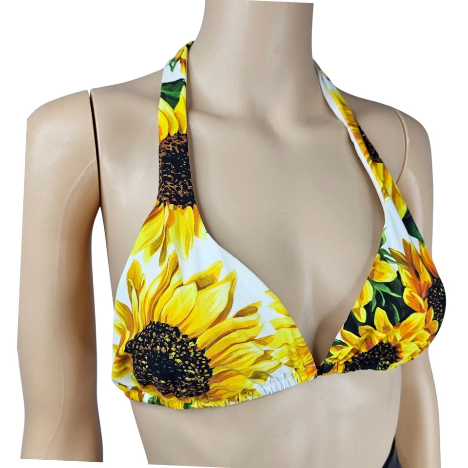 Dolce & Gabbana Womens Sunflower Print Bikini Top Swimwear Size S - Image 2 of 4