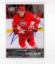 KEEGAN LOWE autographed SIGNED '15/16 CAROLINA HURRICANES Young Guns rookie card