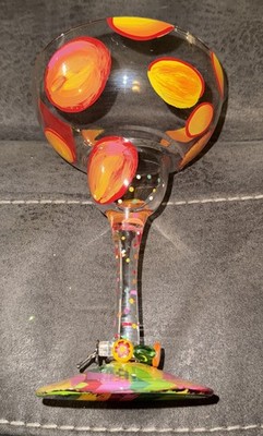 Lolita  Mango  Love My Margarita Glass Hand Painted W/Recipe On Bottom