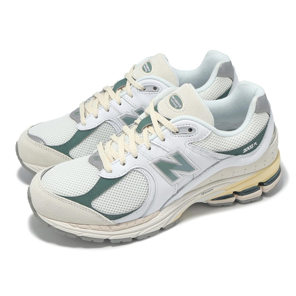 靴 New Balance 2002r New Balance 2002R NB White Dark Juniper Men Unisex Casual Shoes