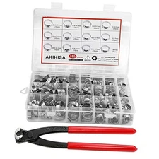  180 PCS Single Ear Hose Clamps, 12 Sizes 5.3 5.3mm to 33.1mm kit, 180pcs