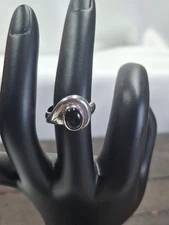 Vintage Boma 925 Silver & Onyx Ring Size 7