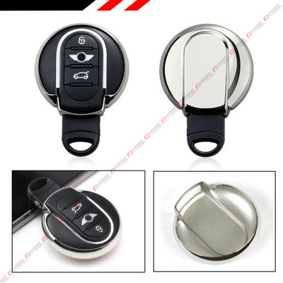 FOR 15-18 F55 F56 F57 MINI COOPER CHROME TPU SOFT PROTECTIVE KEY FOB CASE COVER