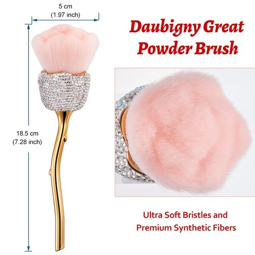 1PC Bling Powder Blush Brush Concealer Facial Brush Rose Shape Makeup Brush Soft - Picture 6 of 15