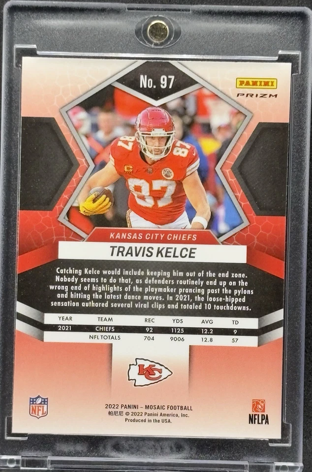 Tarjeta de inversión refractor explosión naranja raro Travis Kelce SSP PANNI COMO NUEVA Foto 2 de 2