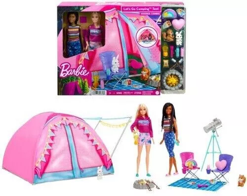 Barbie Let's Go Camping Tent Playset and 2 Dolls