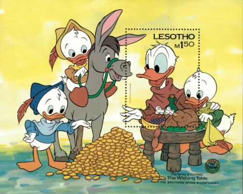 Lesotho 1985 - Disney, Donald Duck, Brothers Grimm, Wishing Table - S/S - MNH - Picture 1 of 1