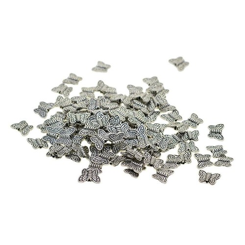 100 Pieces Each Pack, Alloy Butterfly Animal Spacer Beads, Retro Vintage Tibetan - Picture 5 of 9