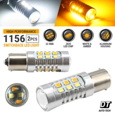High Power 1156 Dual Color White / Amber Switchback LED Turn Signal Light Bulbs