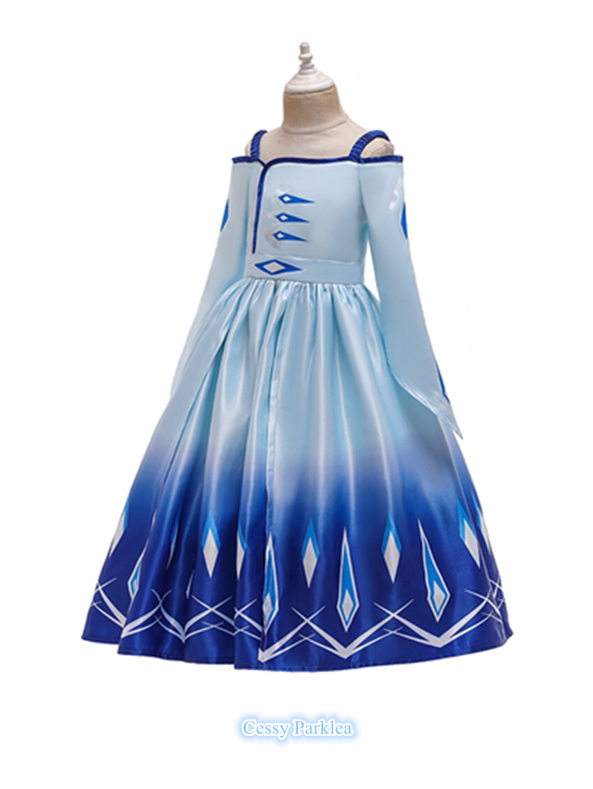 LOBTY Elsa 2-prinsessenjurk Met Accessoires – Paarse Maat 140, Ideaal Voor Verjaardag, Halloween Of Cosplay, Compleet Met Kroon En Toverstaf 3 miniatura