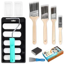 Paint Roller Kit Paint Brushes and 4 Inch Foam Small Paint Roller kit for Profe
