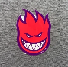 Spitfire Fireball Outline Skateboard Sticker 3in Red/Purple