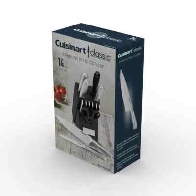 New Cuisinart Classic 14 Piece Stainless Steel Knife Cutlery Set  C77SS-14PW