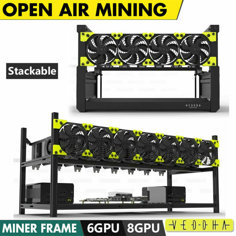 Open Air Veddha 6/8 GPU Aluminum Stackable Open Air Mining