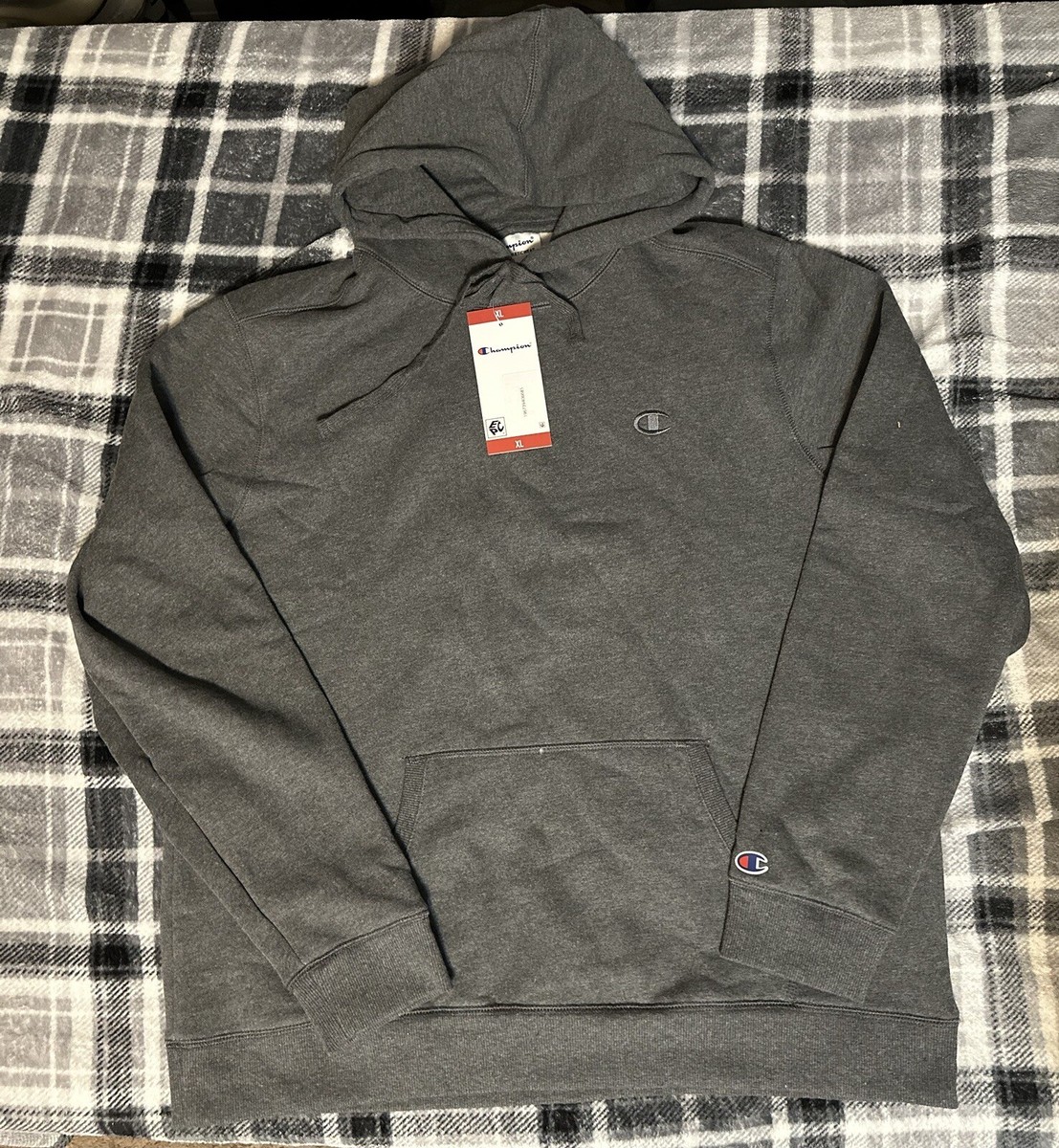 Champion Men's Powerblend Pullover Hoodie Granite Heather Size XL